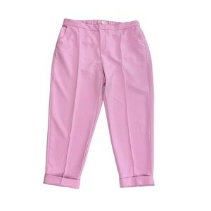 Anthropologie Maeve lilac purple pink cuffed pant pockets high-rise straight 18W